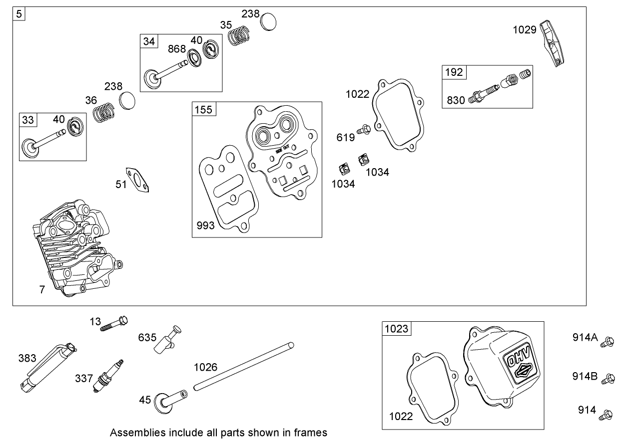 Cylinder Head Assembly  Briggs and Stratton 15D102-0111-E1