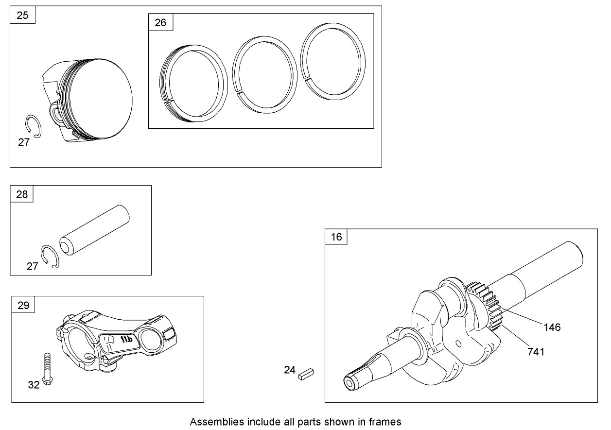Crankshaft Assembly  Briggs and Stratton 15D102-0111-E1