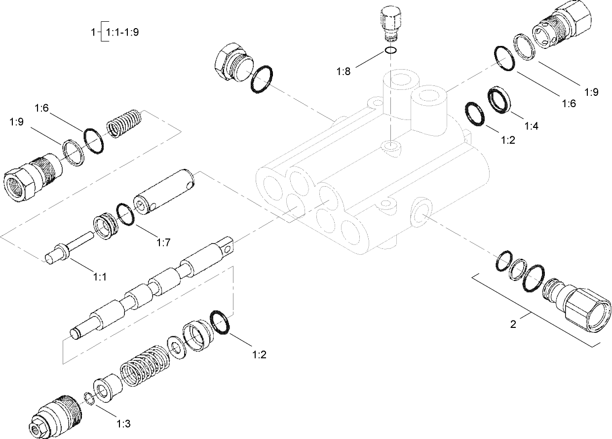 2-Spool Hydraulic Valve Assembly No. 110-3588