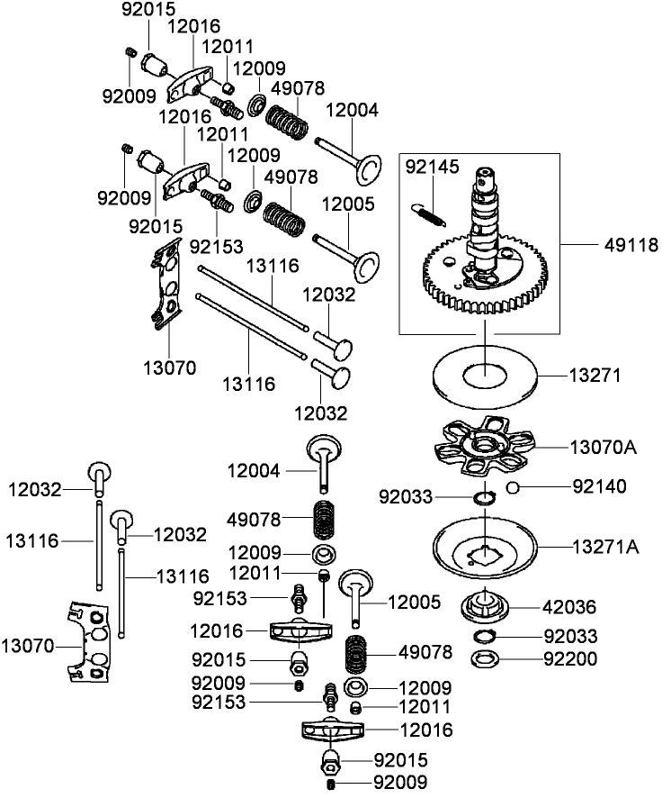 Valve and Camshaft Assembly Kawasaki FH430V-AS35