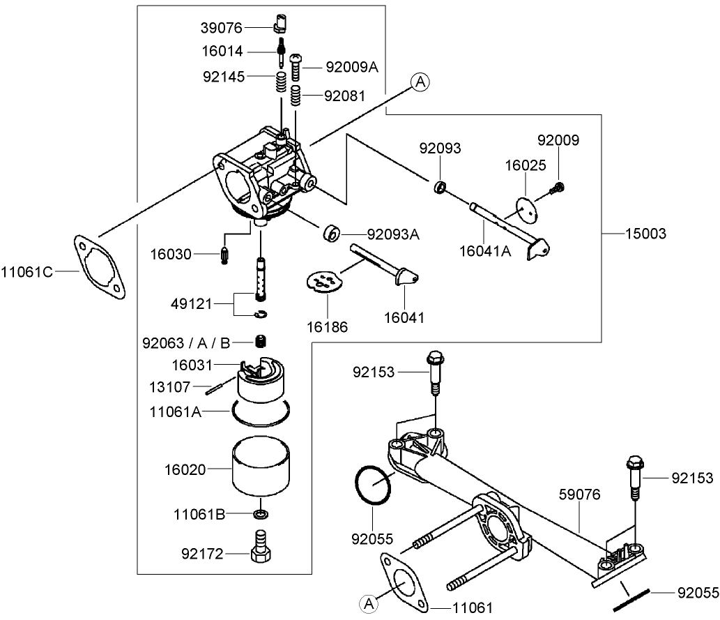 Carburetor Assembly Kawasaki FH430V-AS35