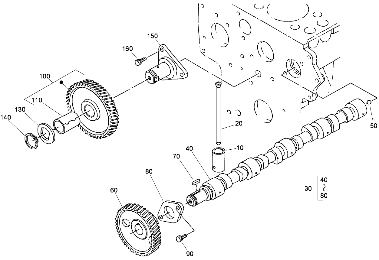 Camshaft and Idler Gear Shaft Assembly