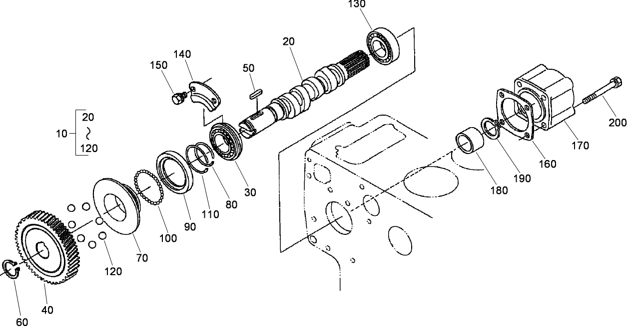 Fuel Camshaft and Governor Shaft Assembly