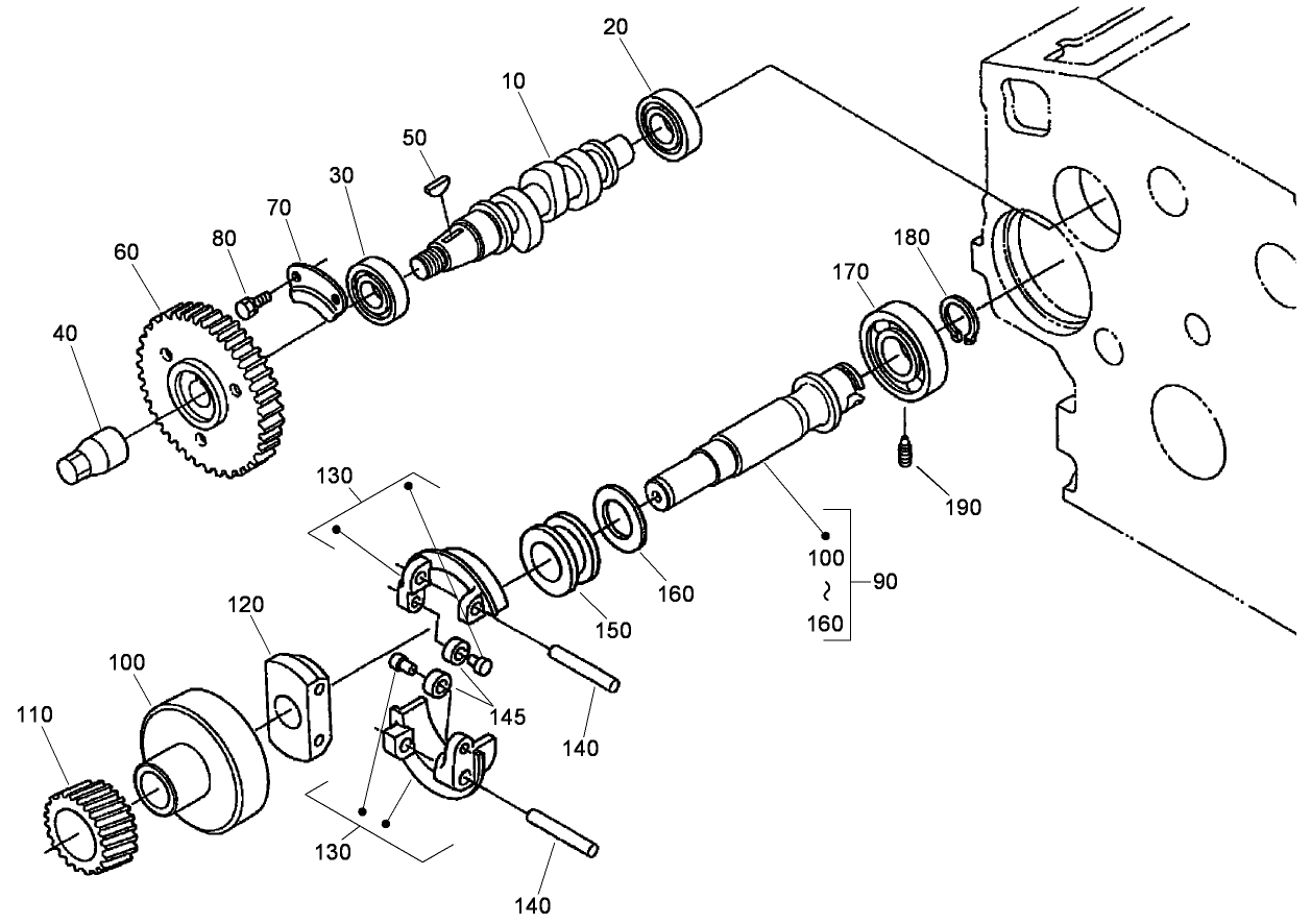 Fuel Camshaft and Governor Shaft Assembly