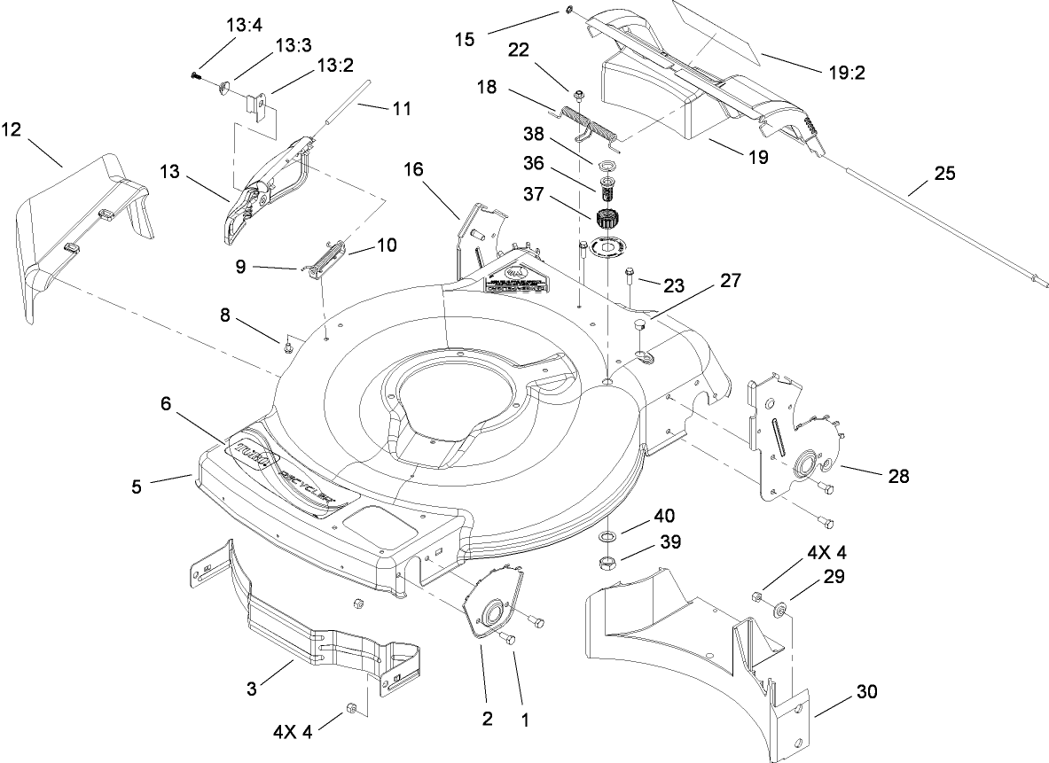 Deck, Side Chute and Rear Door Assembly