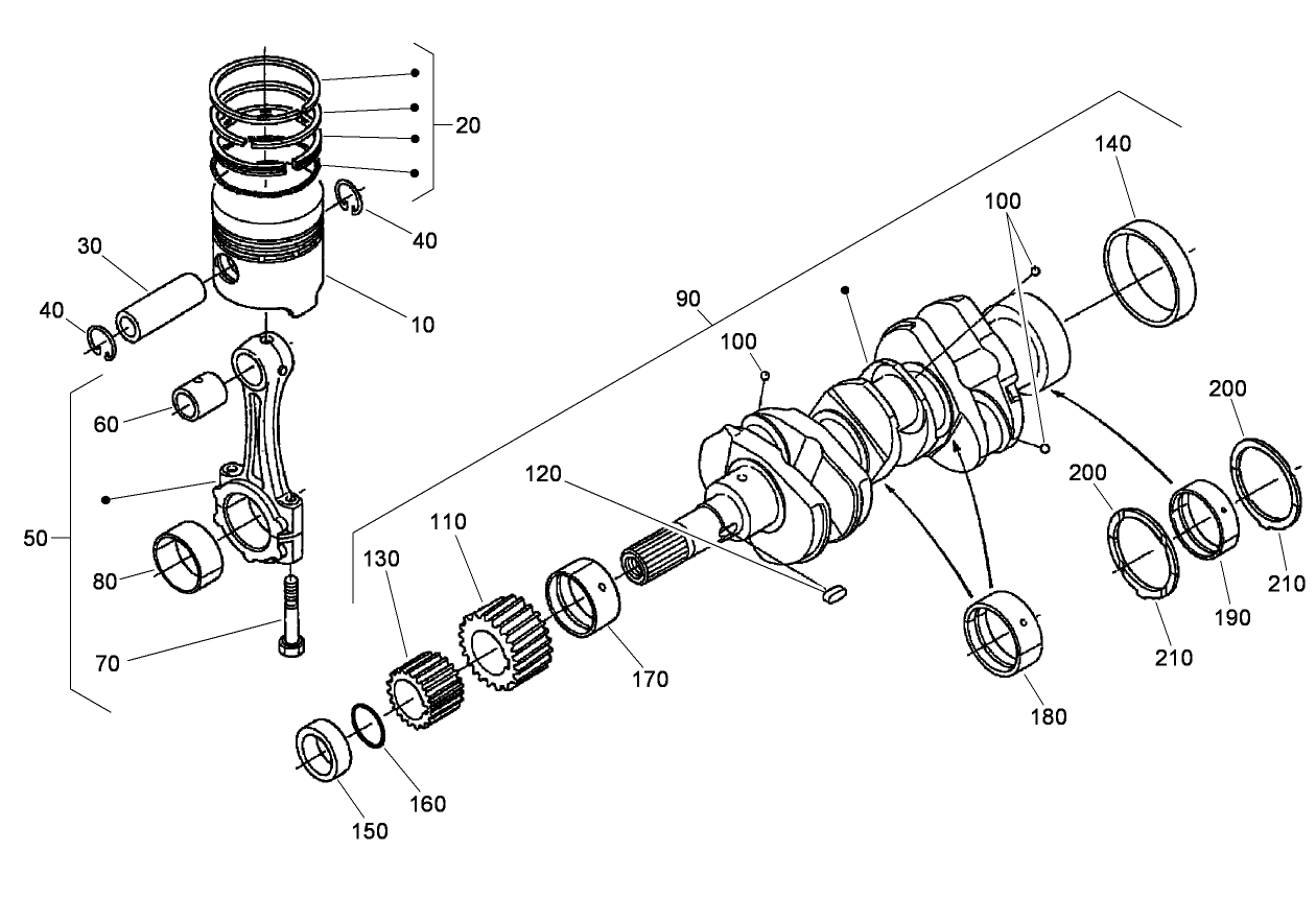 Piston and Crankshaft Assembly