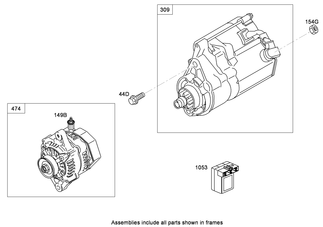 Alternator and Starter Assembly