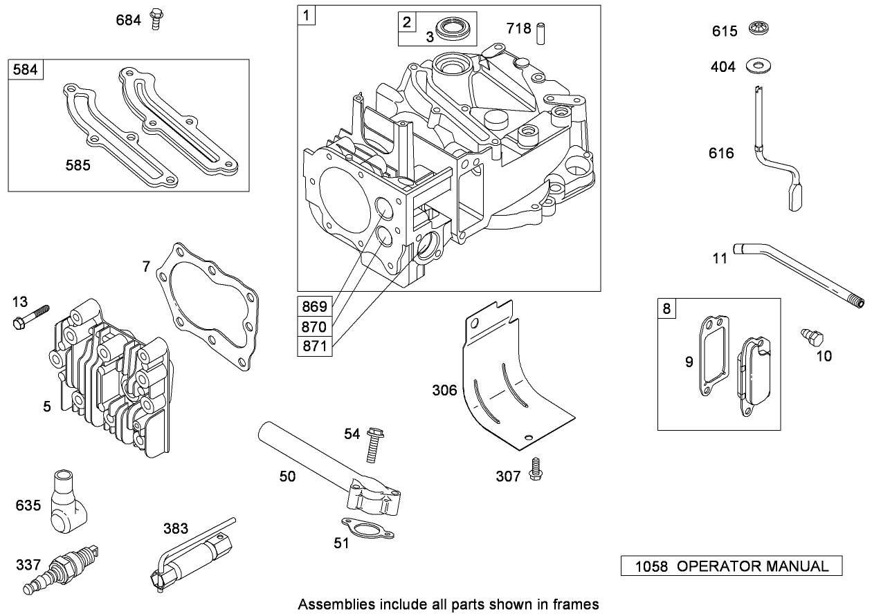 Cylinder Assembly Briggs and Stratton 124T02-0161-B1