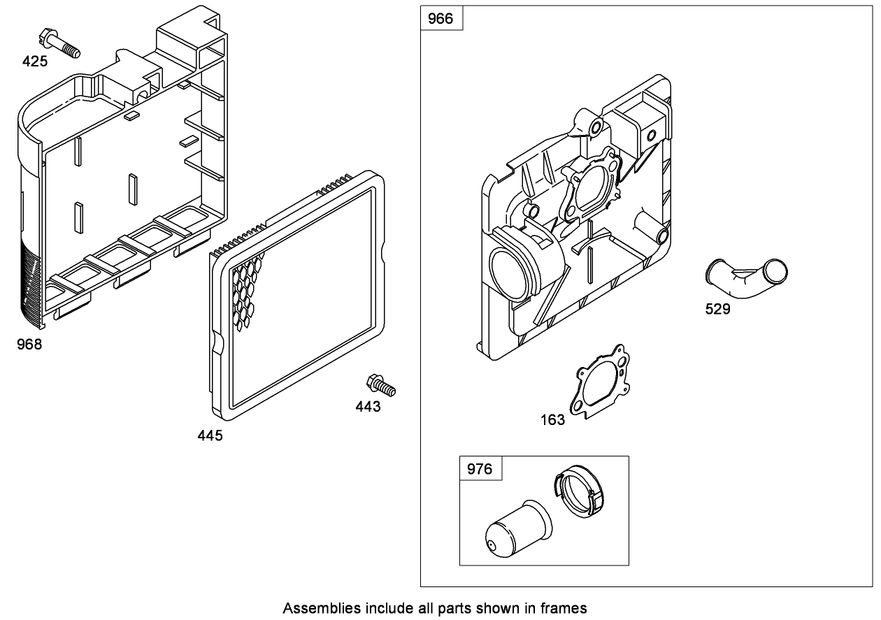 Air Cleaner Assembly Briggs and Stratton 124T02-0161-B1