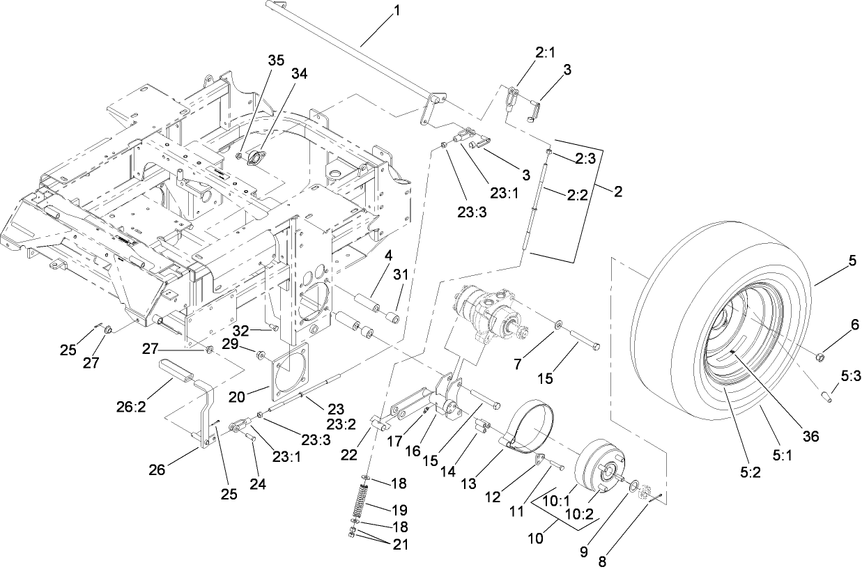 Main Frame and Read Wheel Assembly