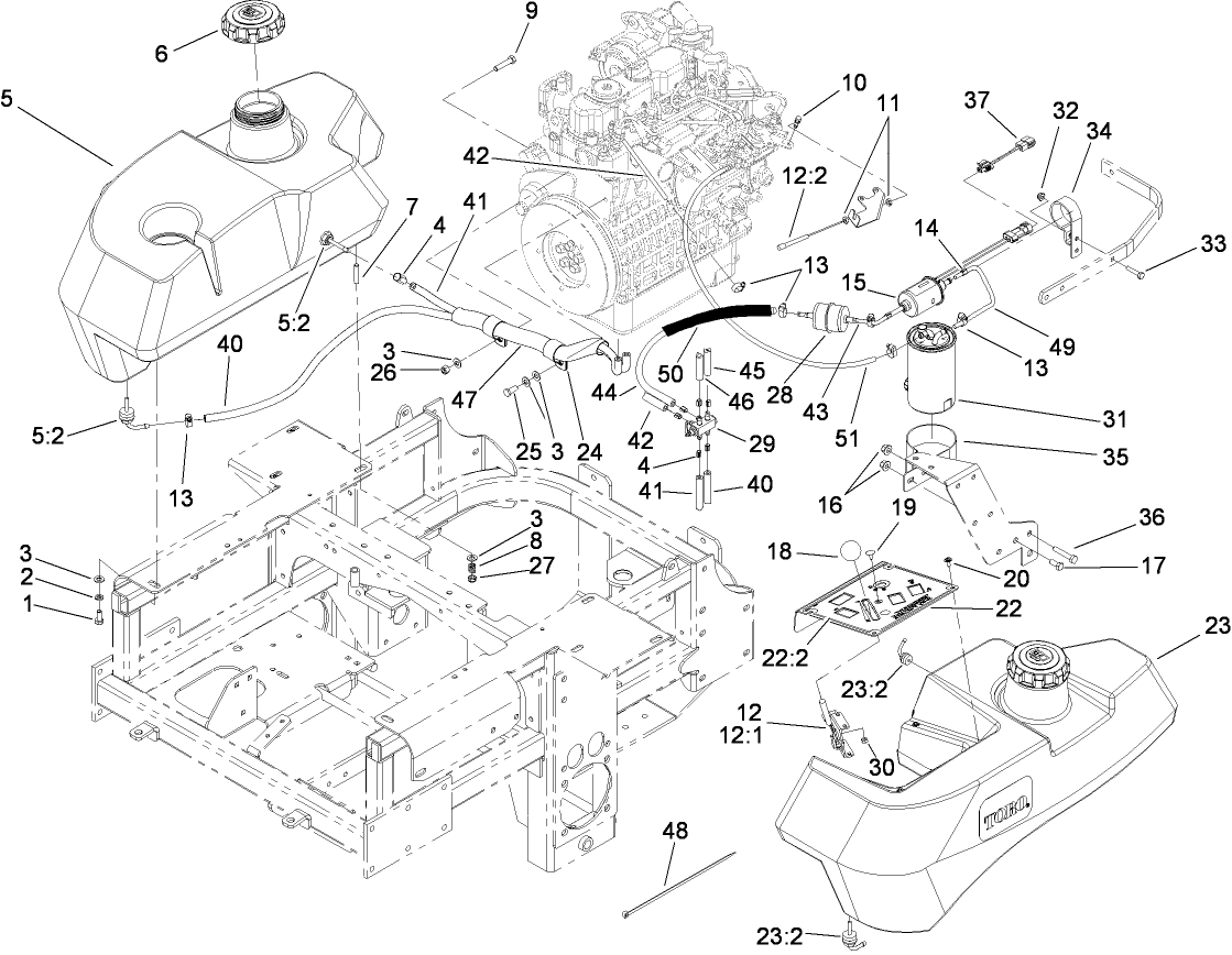 Control Panel and Fuel System Assembly