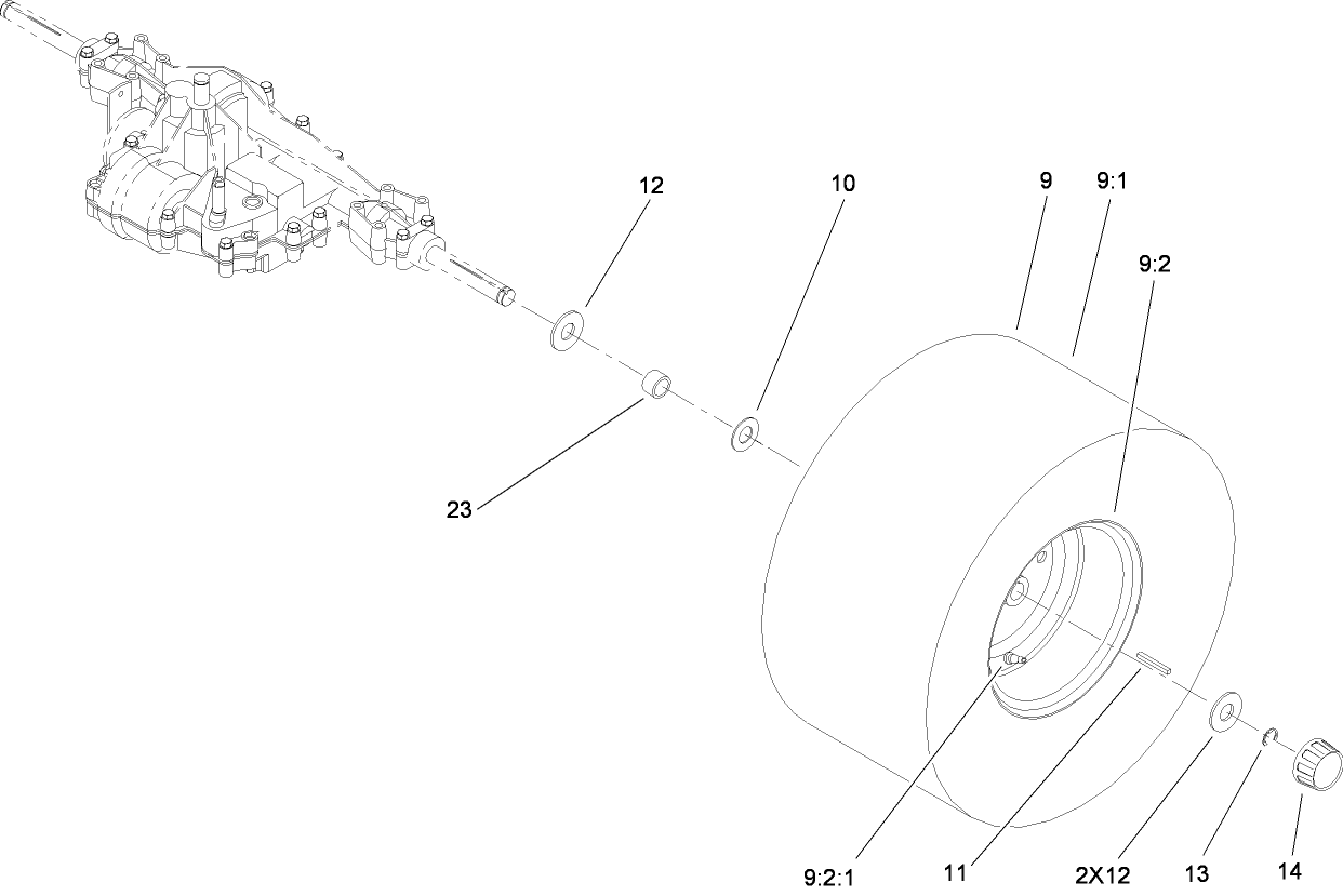 Rear Wheel and Tire Assembly