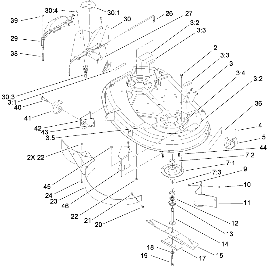 38 Inch Deck Assembly