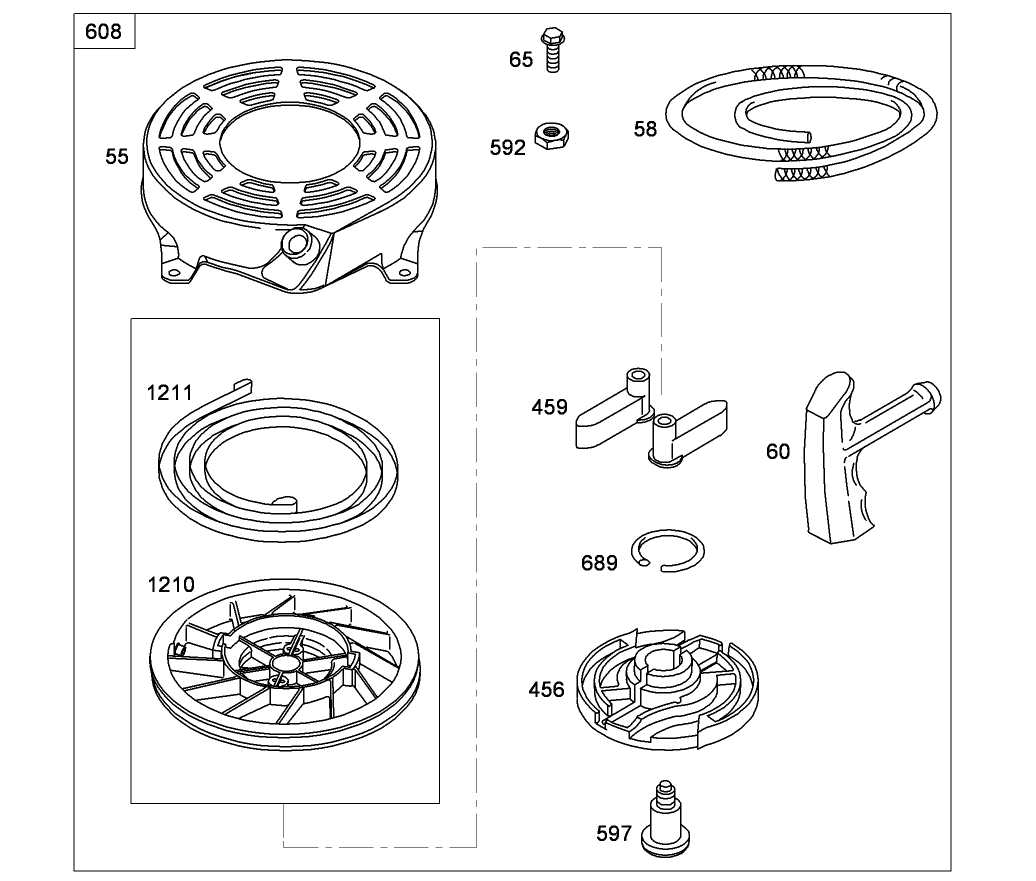 Starter Assembly  Briggs and Stratton 126T02-0220-B1