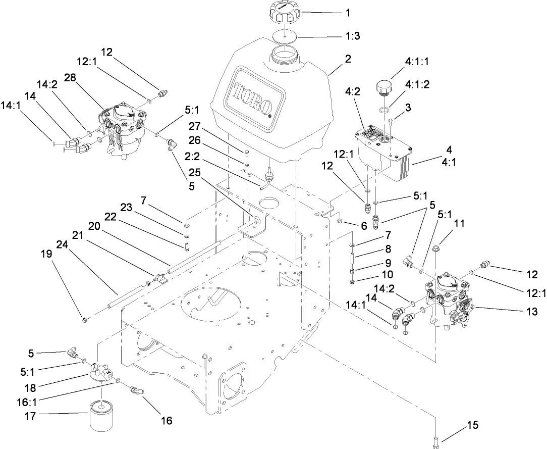 Fuel System, Hydraulic Pump and Filter Assembly
