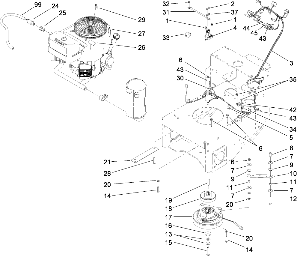 Engine and Clutch Assembly