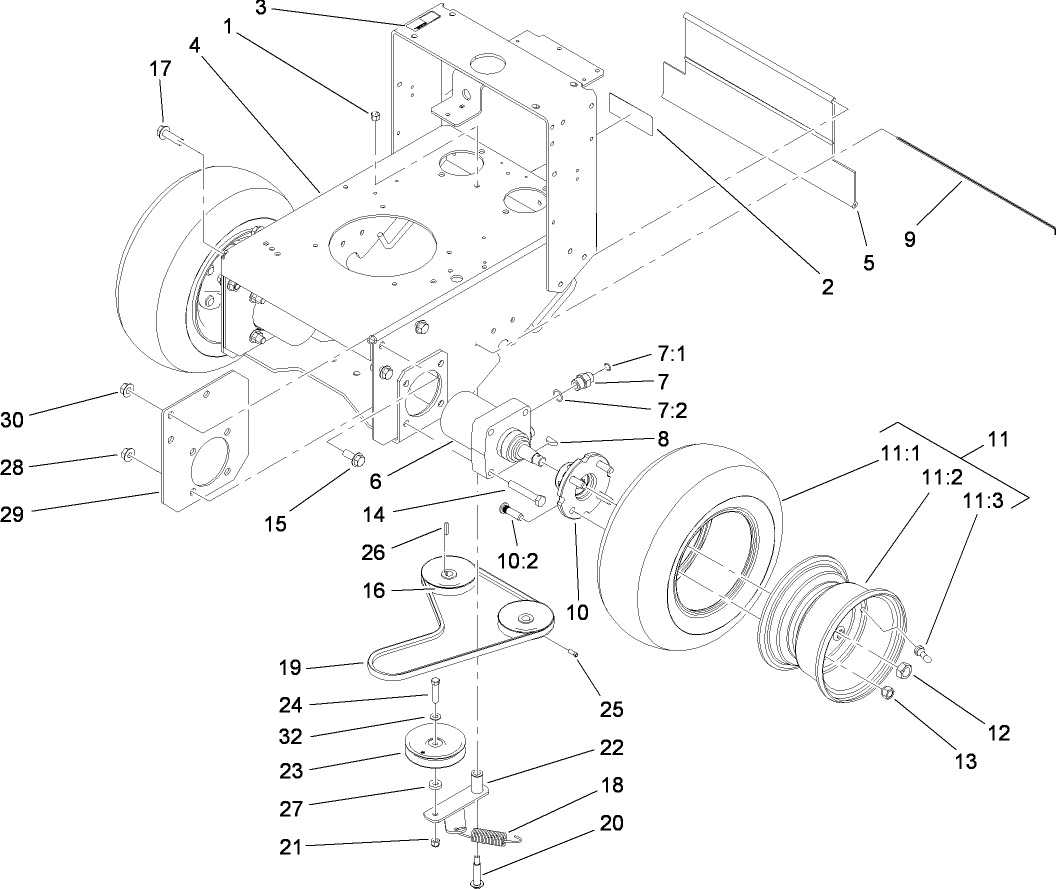 Pump Drive and Wheel Assembly