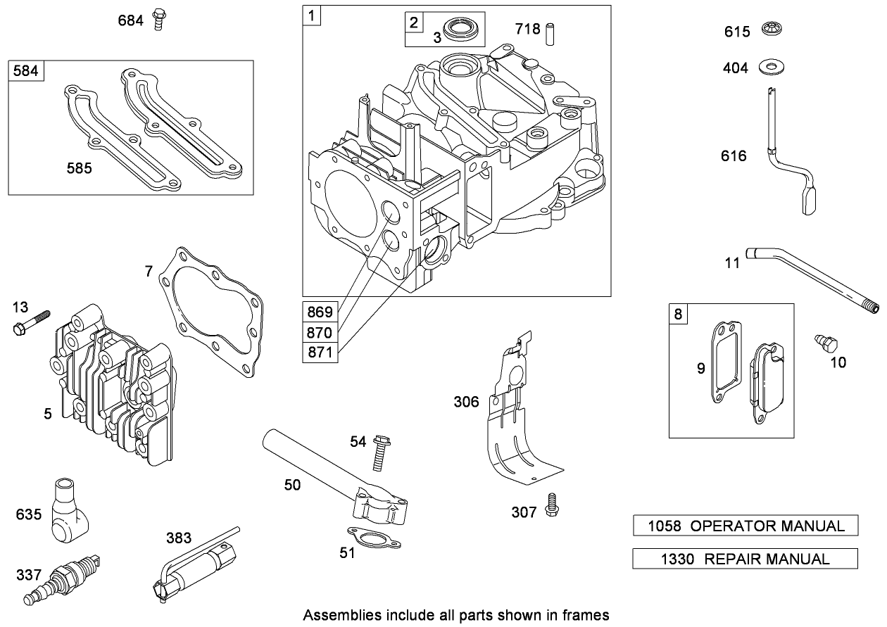 Cylinder Assembly  Briggs and Stratton 126T05-0933-B1