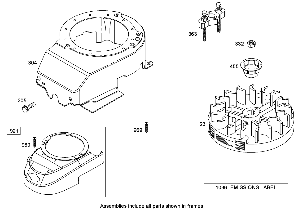 Blower Housing Assembly  Briggs and Stratton 126T05-0933-B1