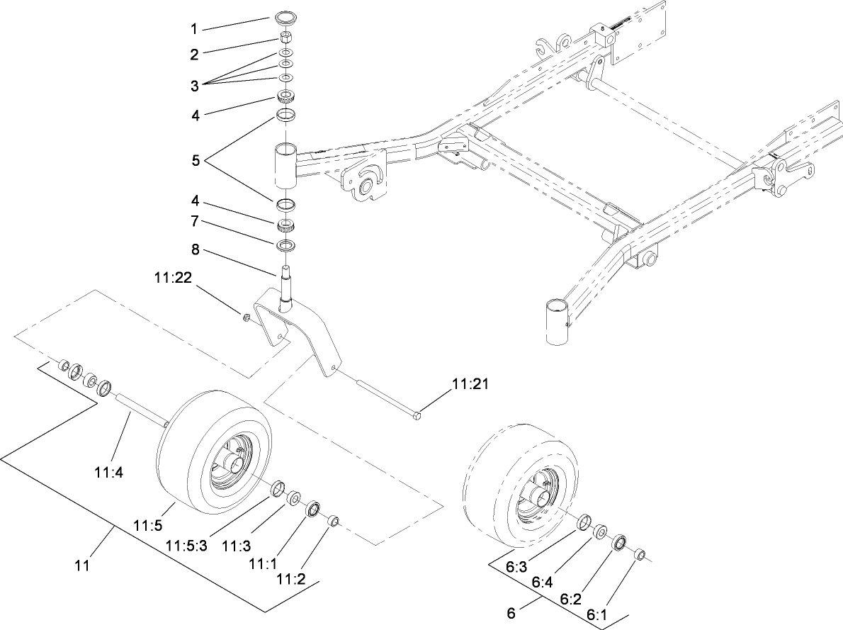 Caster Wheel and Fork Assembly