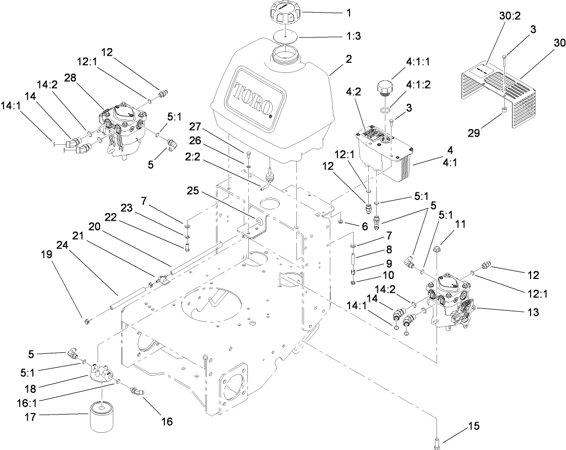 Fuel System, Hydraulic Pump and Filter Assembly