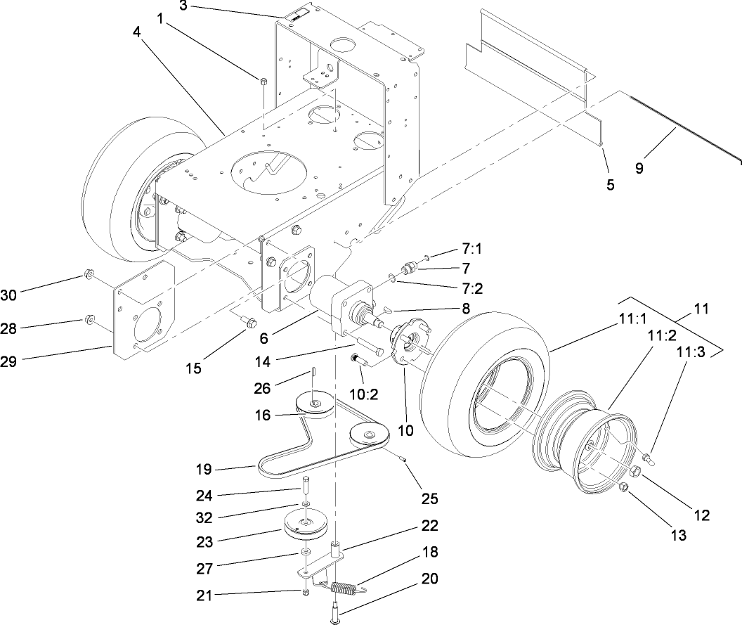 Pump Drive and Wheel Assembly