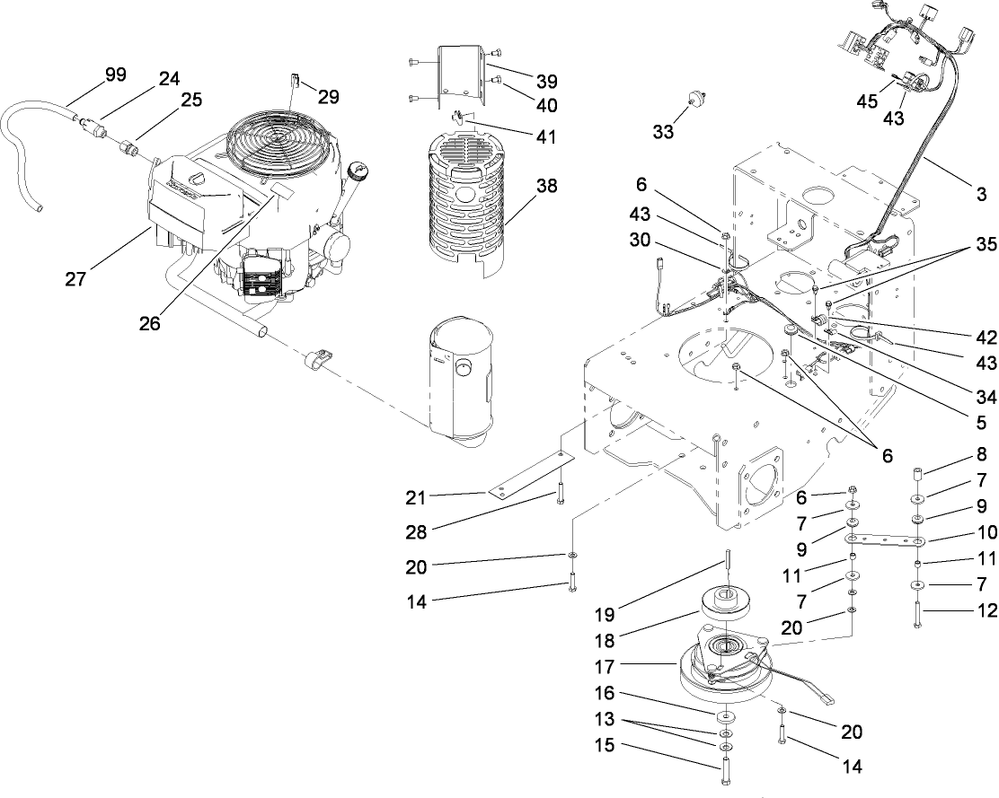 Engine and Clutch Assembly