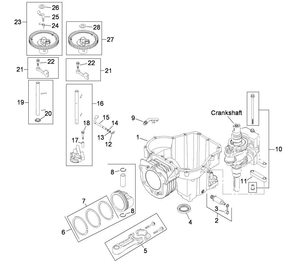 Crankcase Assembly  Kohler SV590-0019