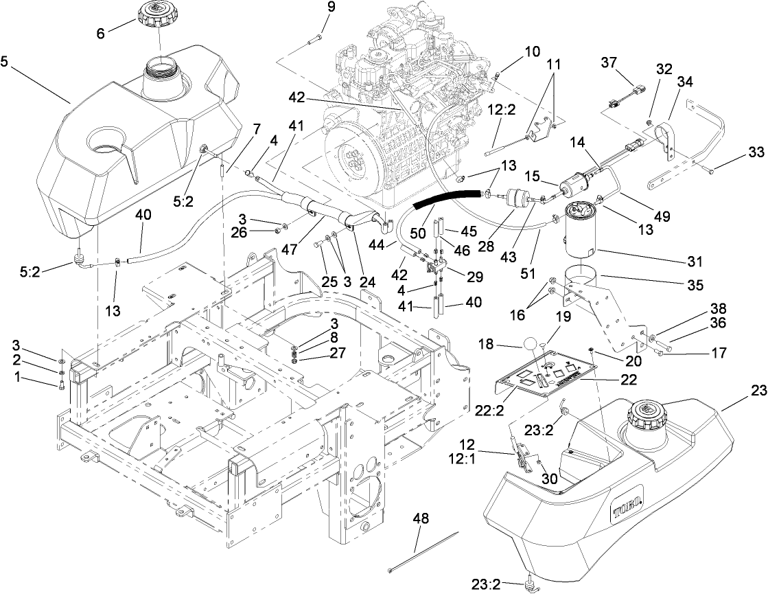 Control Panel and Fuel System Assembly