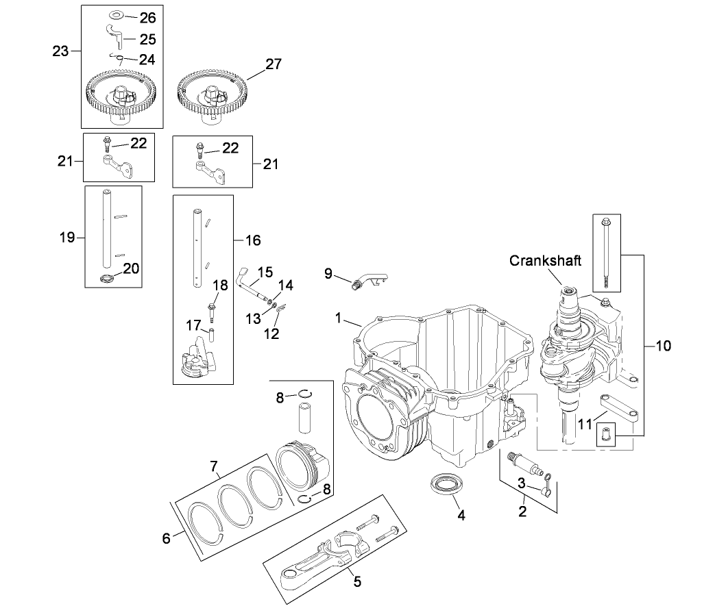 Crankcase Assembly  Kohler SV610-0020