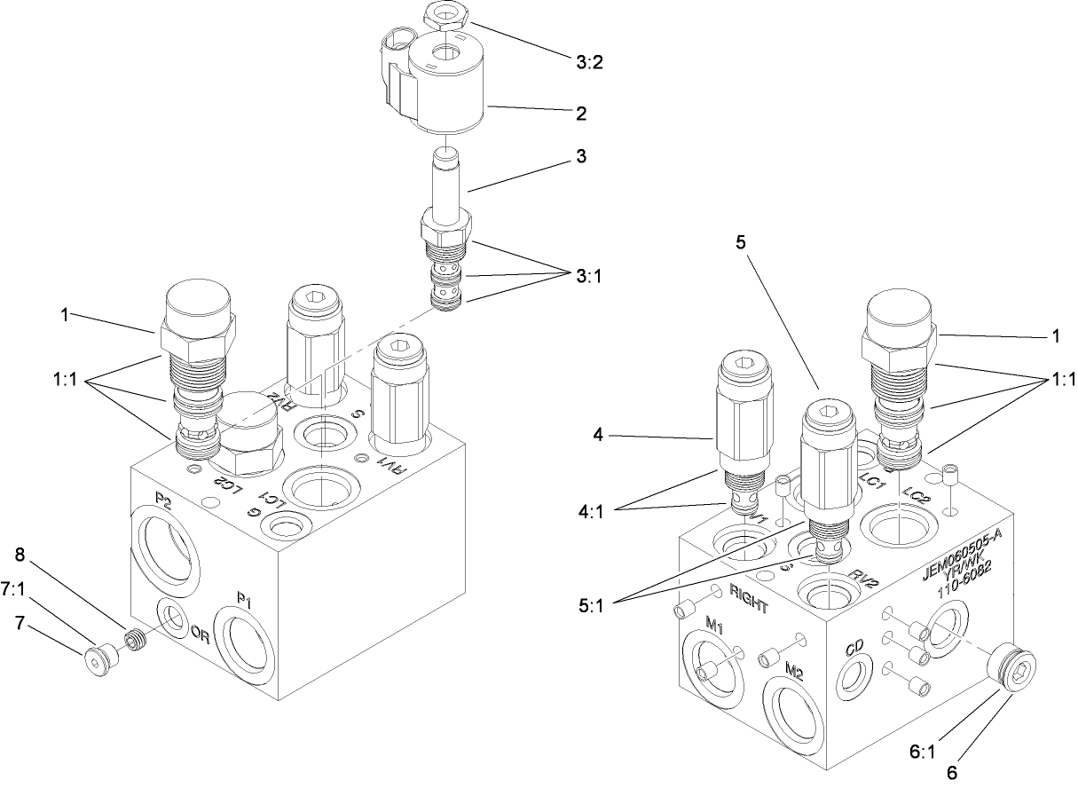 Hydraulic PTO Manifold Assembly No. 110-6082