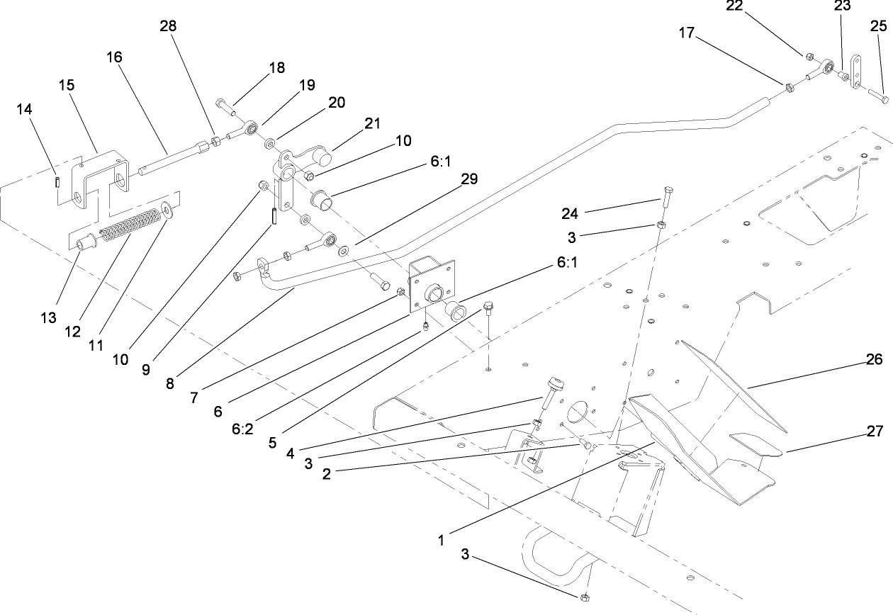 Traction Pedal and Linkage Assembly