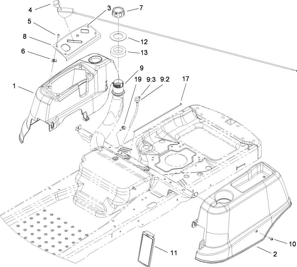 Styling and Fuel System Assembly