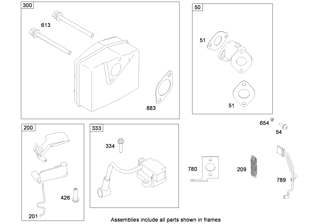 Muffler and Intake Manifold Assembly  Briggs and Stratton 084233-0198-E8