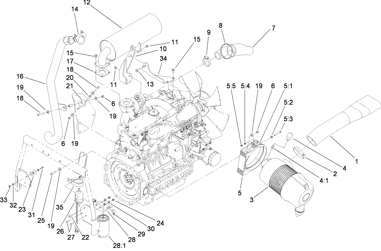 Air Cleaner and Muffler Assembly