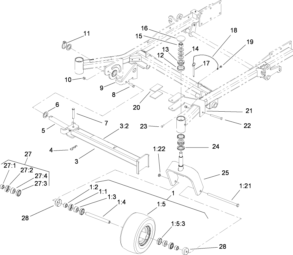 Caster Wheel and Z Stand Assembly