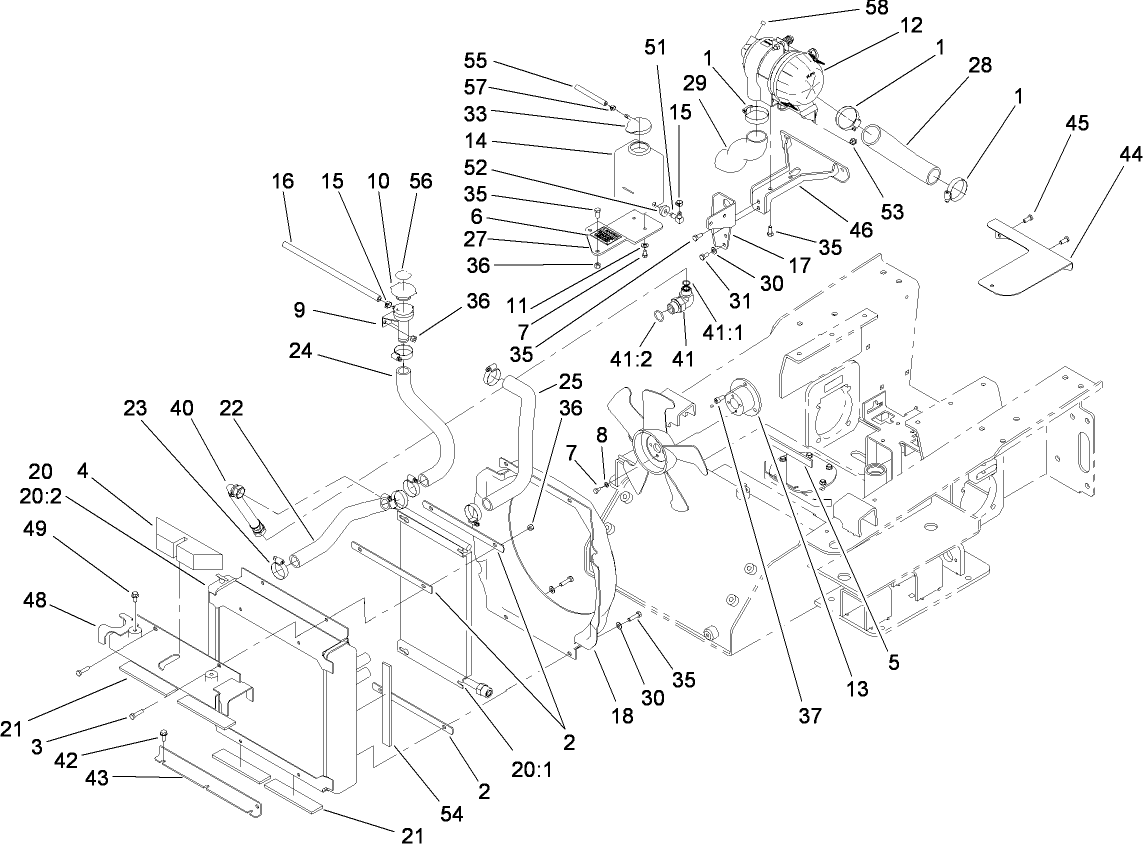 Radiator and Air Cleaner Assembly
