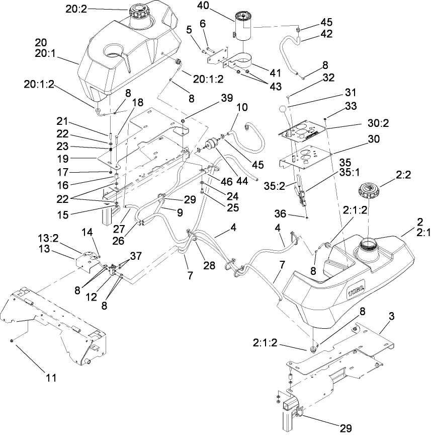 Tank and Fuel Line Assembly