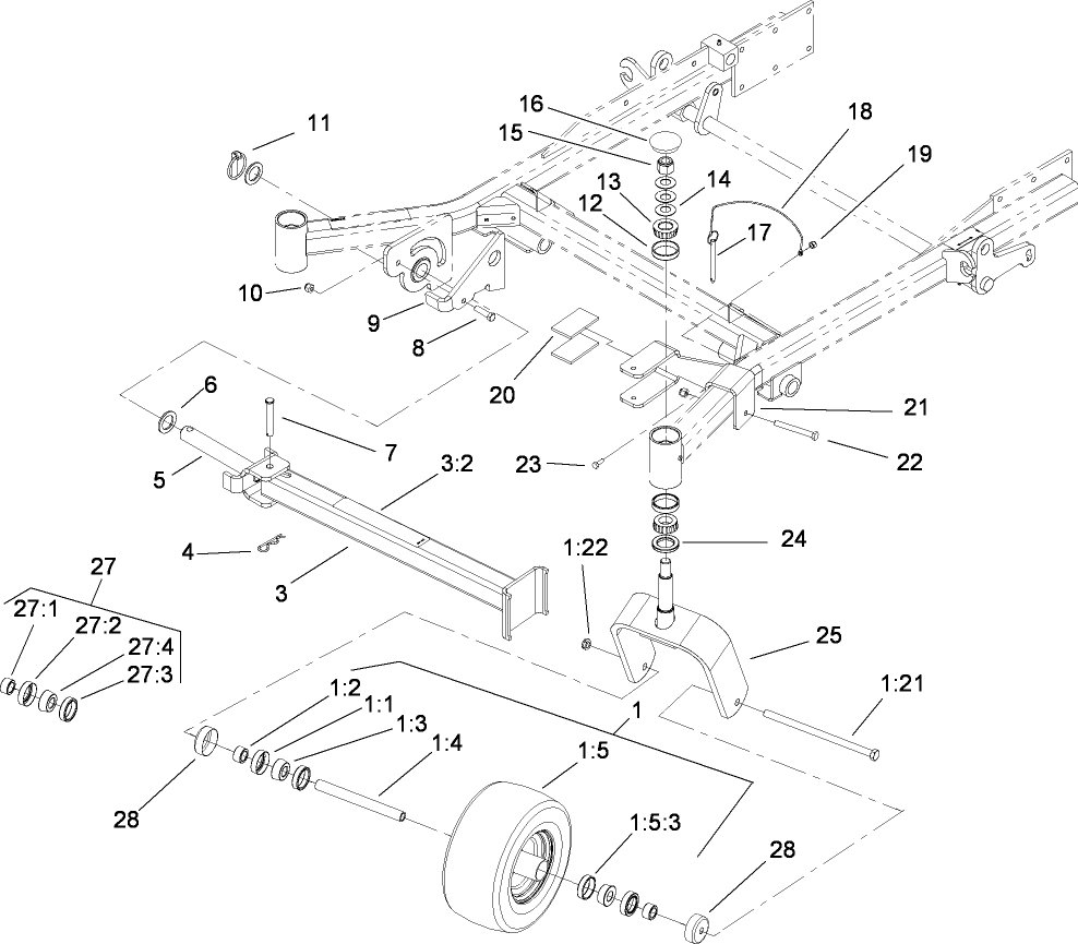 Caster Wheel and Z Stand Assembly