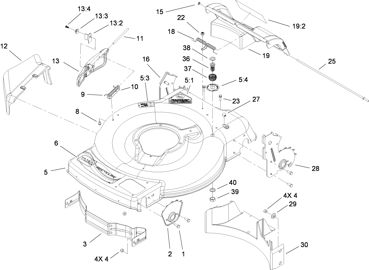 Deck, Side Chute and Rear Door Assembly