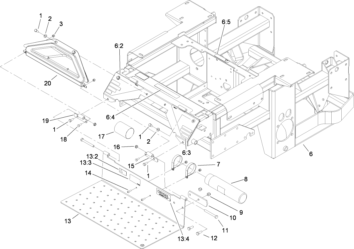 Engine Frame, Console and Floor Pan Assembly