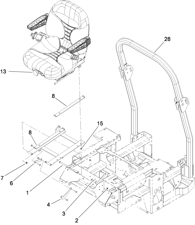 Seat and Roll-Over Protection System Assembly