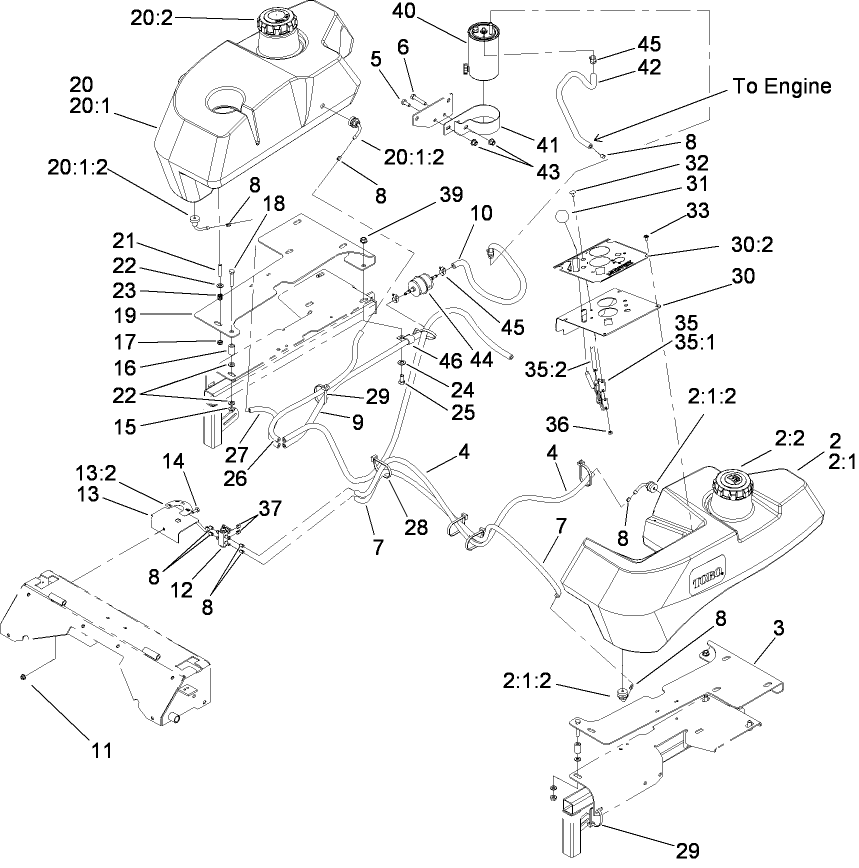Tank and Fuel Line Assembly