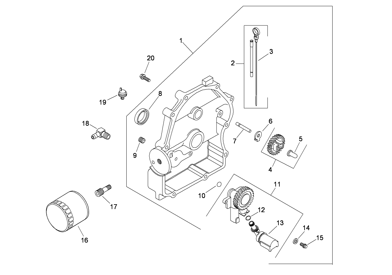 Oil Pan and Lubrication Assembly  Kohler CH20S-64762