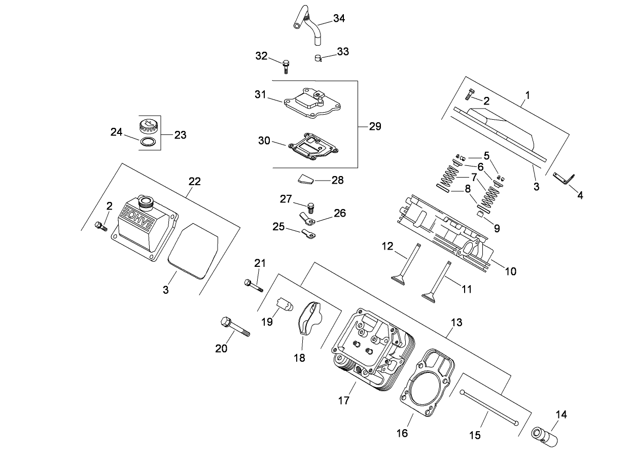 Head, Valve and Breather Assembly Kohler CH20S-64763