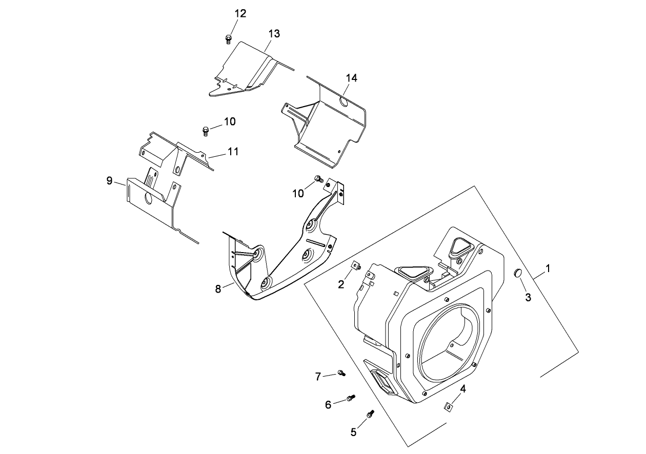 Blower Housing and Baffle Assembly  Kohler CH20S-64762