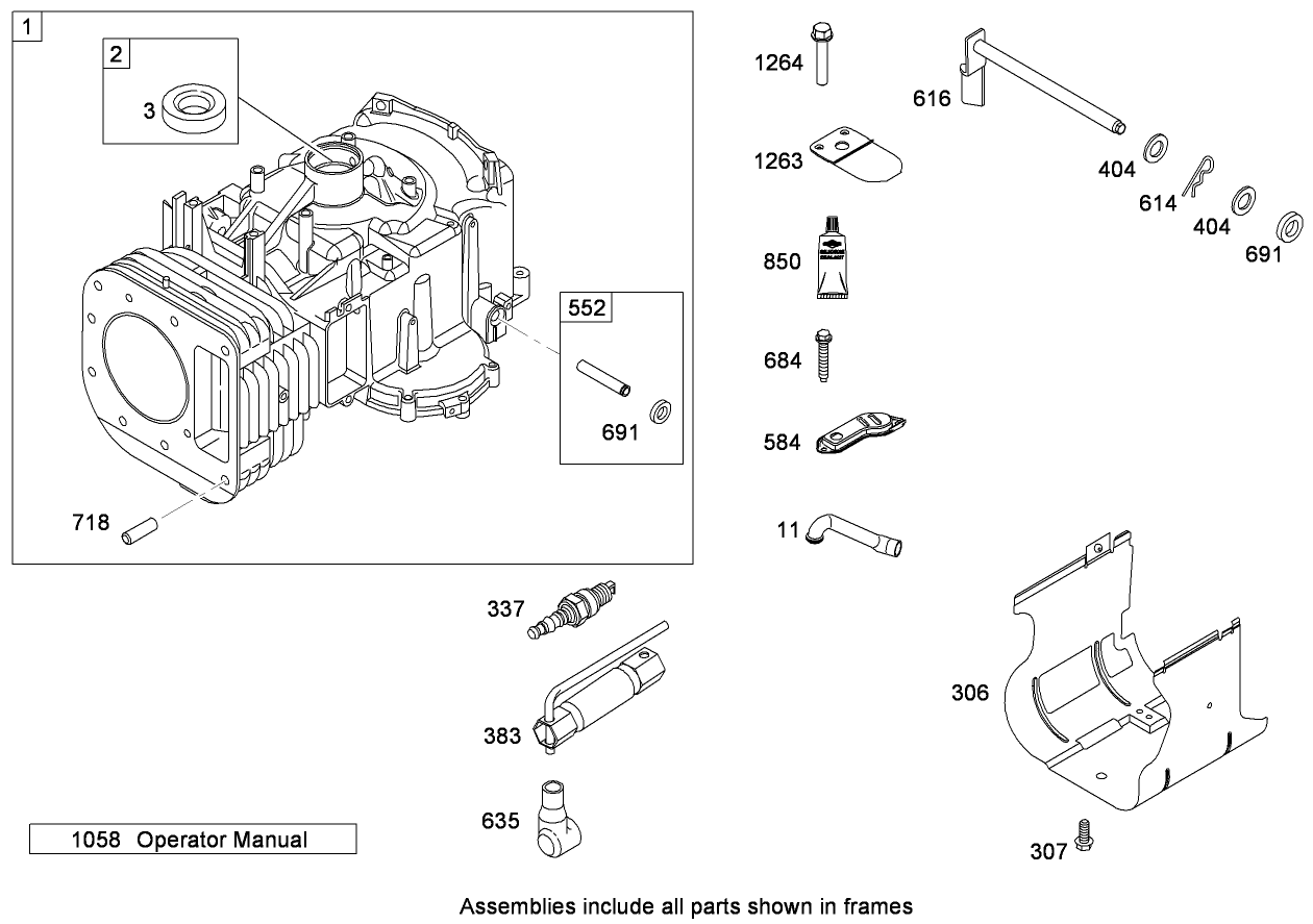 Cylinder Assembly  Briggs and Stratton Model 31E777-0130-E1