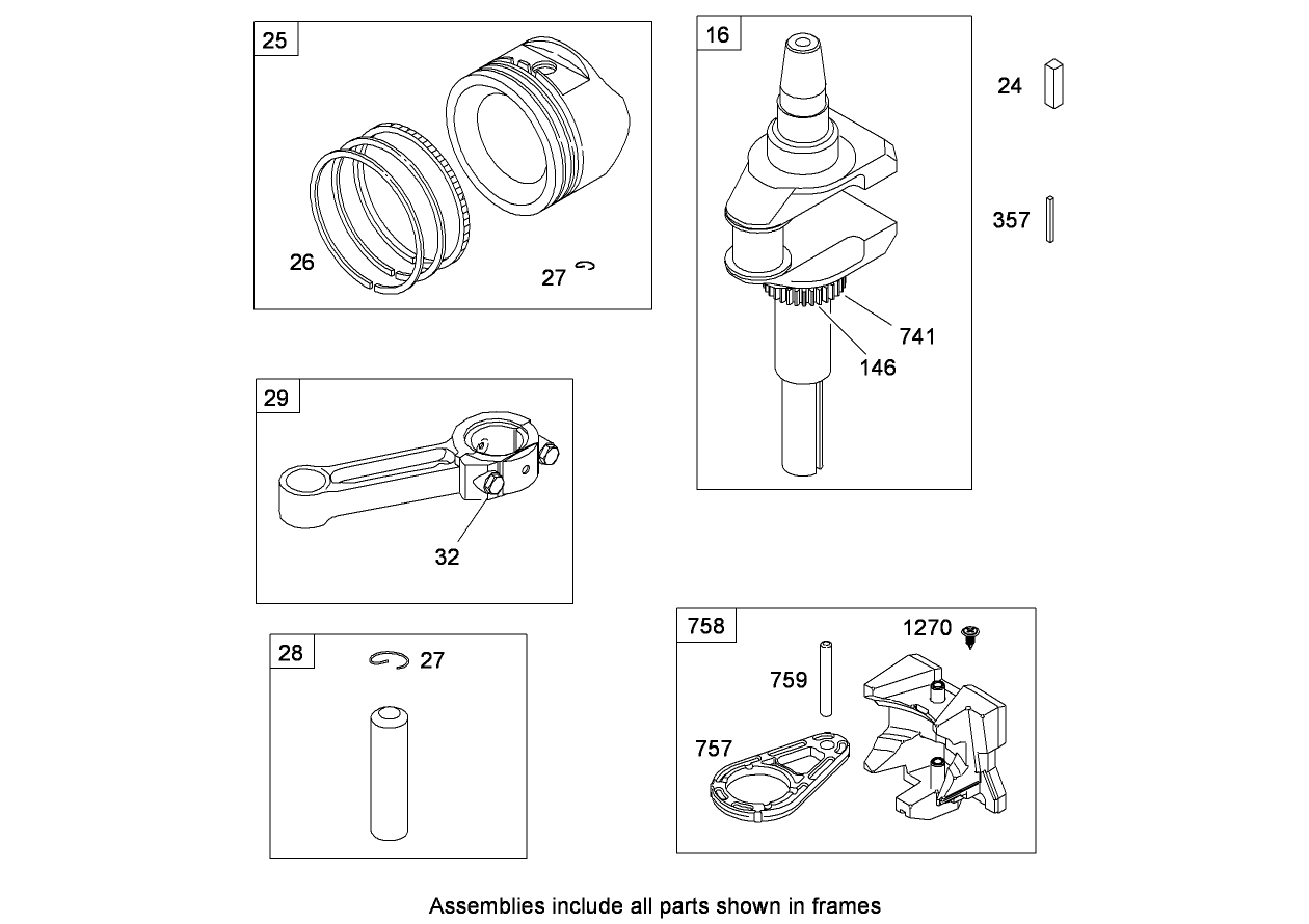 Crankshaft Assembly  Briggs and Stratton Model 31E777-0130-E1