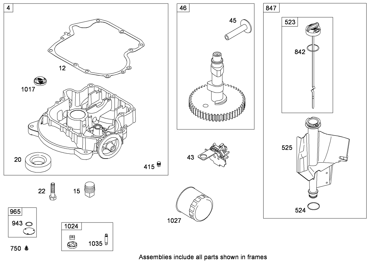 Crankcase Assembly  Briggs and Stratton Model 31E777-0130-E1