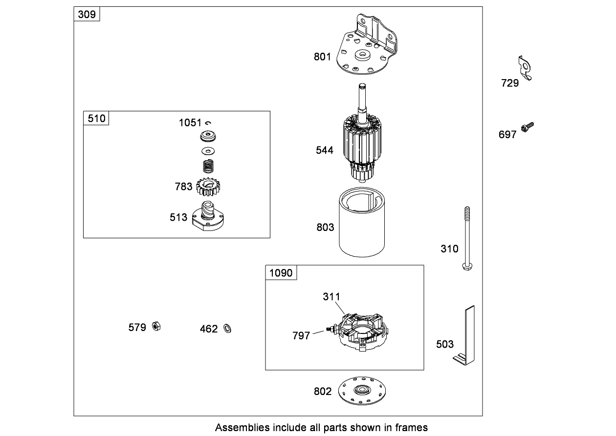 Starter Assembly  Briggs and Stratton Model 31E777-0130-E1